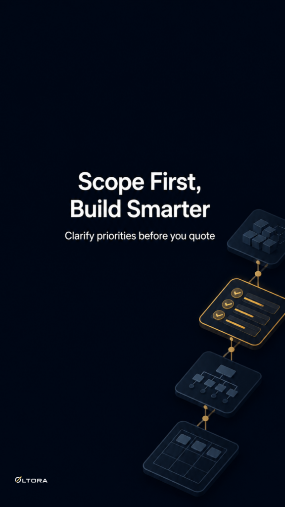 Project scope session for custom builds that need a cleaner first step