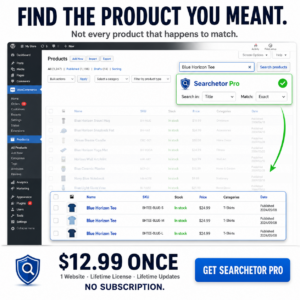 Searchetor Pro fixes irrelevant WooCommerce admin product search results for $12.99