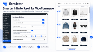 1 Scrolletor WooCommerce infinite scroll plugin dashboard