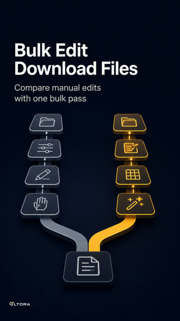 Bulk Edit Download Files – Compare manual edits with one bulk pass comparison graphic