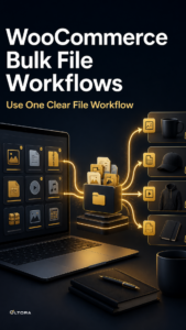 WooCommerce Bulk File Workflows – Use One Clear File Workflow workflow graphic