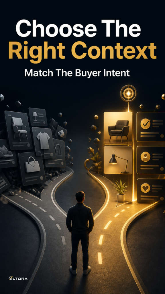 Choose The Right Context – Match The Buyer Intent comparison graphic