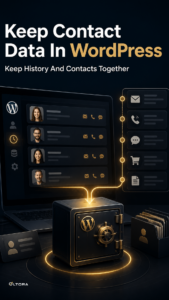 Keep Contact Data In WordPress – Keep History And Contacts Together workflow graphic