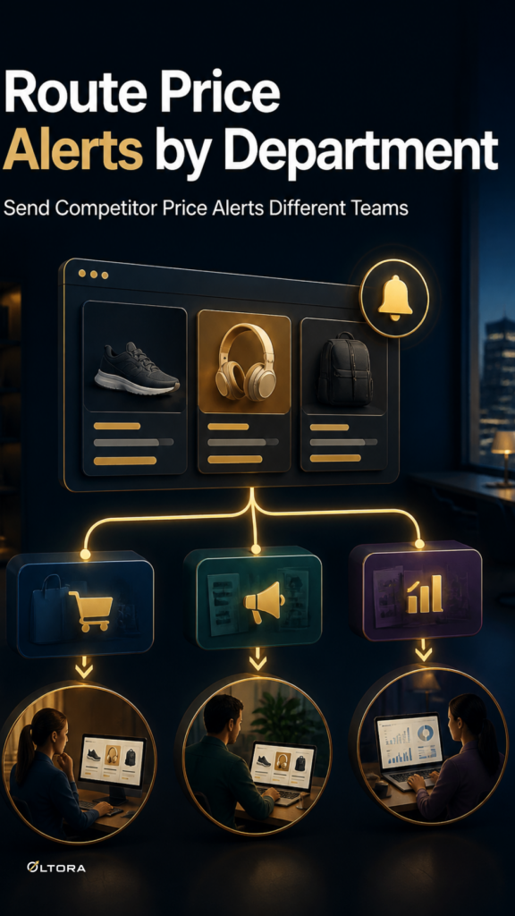 Route Price Alerts by Department – Send Competitor Price Alerts Different Teams workflow graphic
